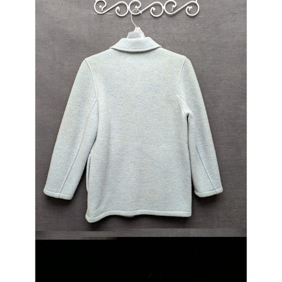 Giesswein Wool/Alpaca Coat Light Blue Made in Austria Full Zip Jacket Size 40 - Picture 6 of 9